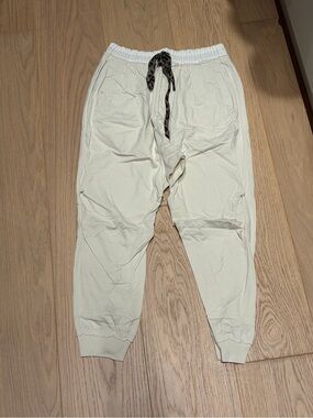 R13 Cream Drawstring Jogger Pants with Leopard Tie